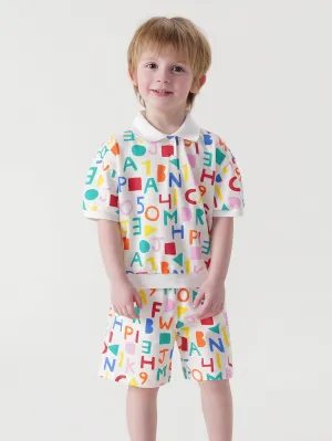 MARC & JANIE Boys Girls Polo Collar Shorts Sets 230676