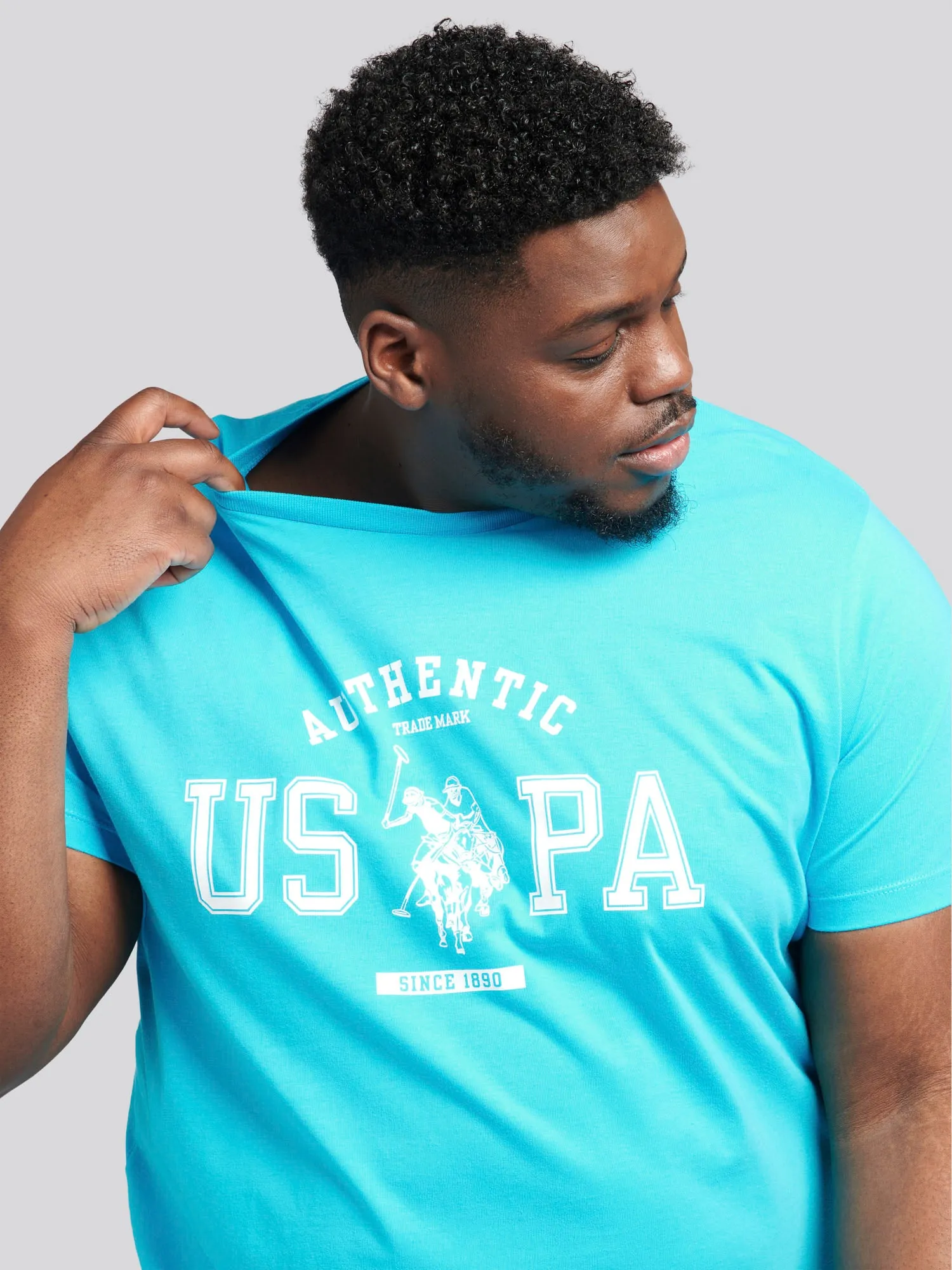 Mens Big & Tall Authentic USPA Graphic T-Shirt in Blue Atoll