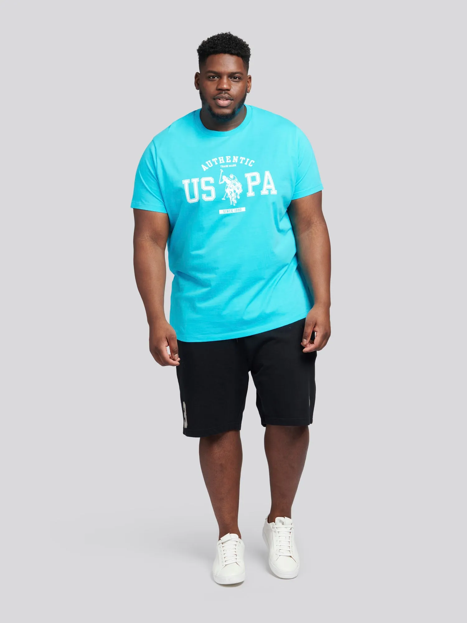 Mens Big & Tall Authentic USPA Graphic T-Shirt in Blue Atoll