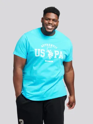 Mens Big & Tall Authentic USPA Graphic T-Shirt in Blue Atoll