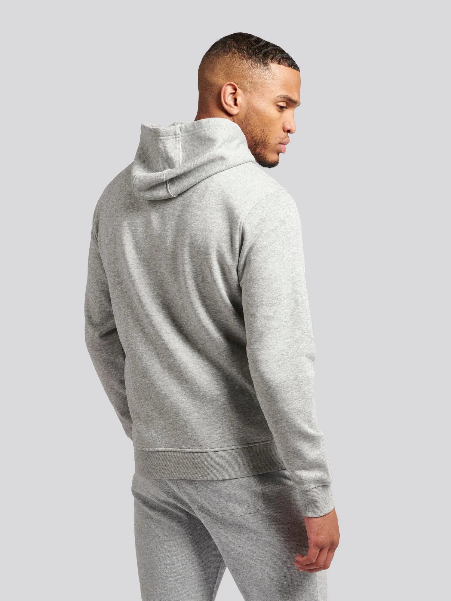 Mens Double Horsemen Zip-through Hoodie in Vintage Grey Heather