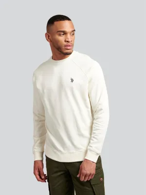 Mens Raglan Crew Neck Sweatshirt in Marshmallow
