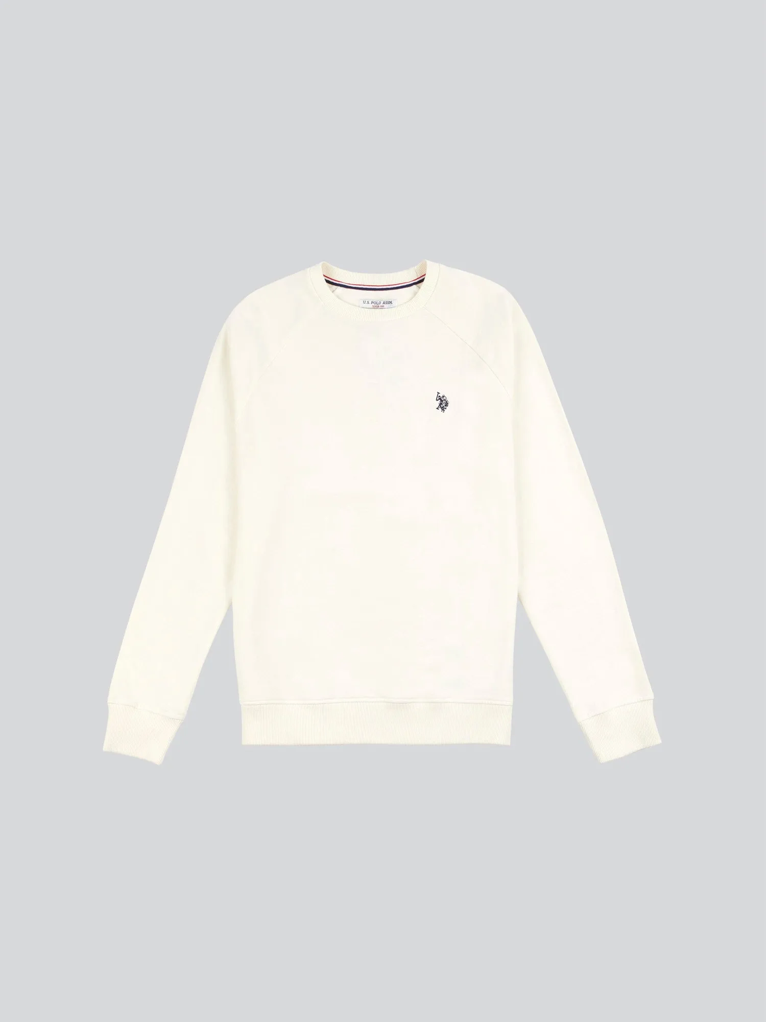 Mens Raglan Crew Neck Sweatshirt in Marshmallow