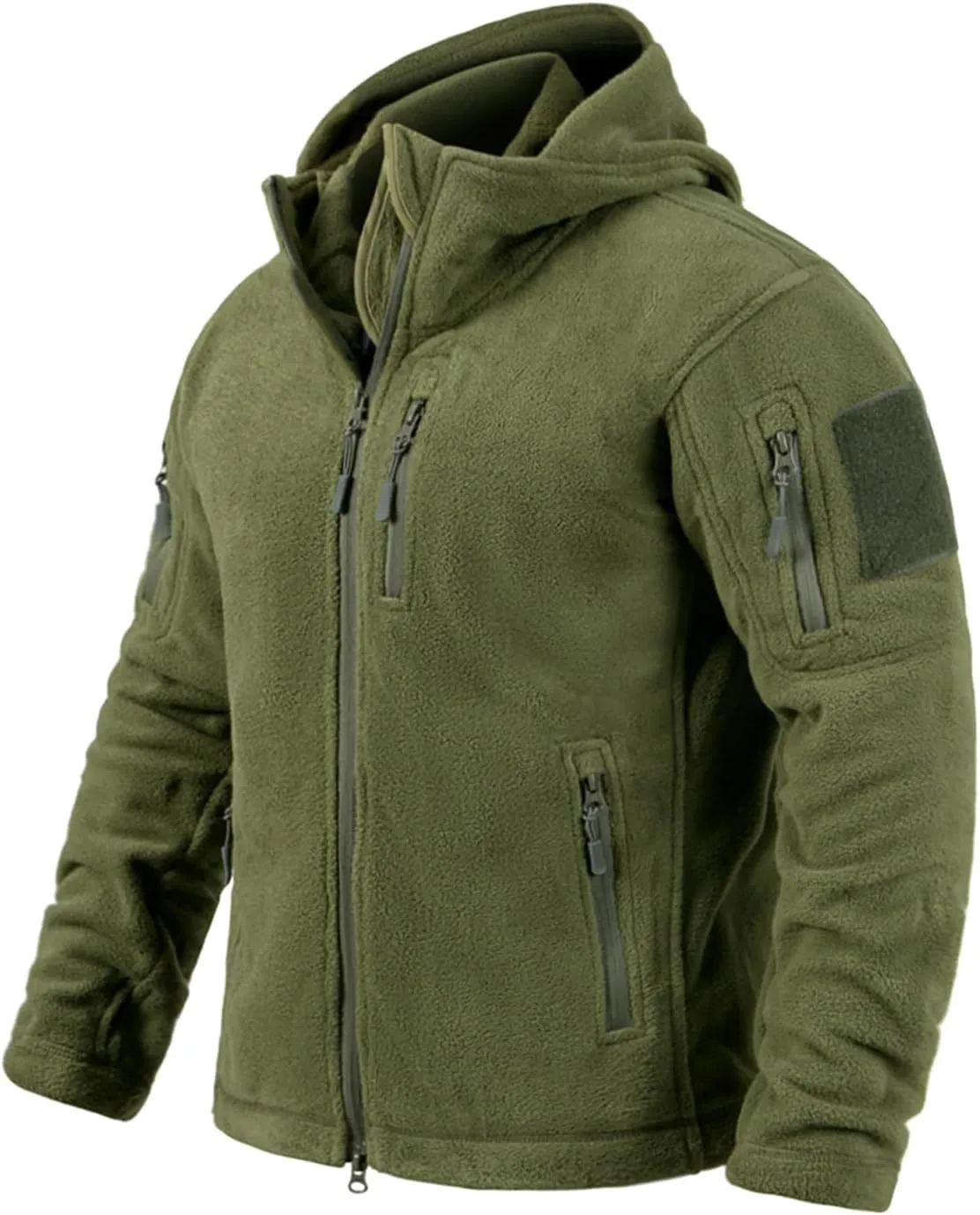 Men's Tactical Fleece Jacket Winter Warm Full Zip Military Hoodies Multi-Pockets