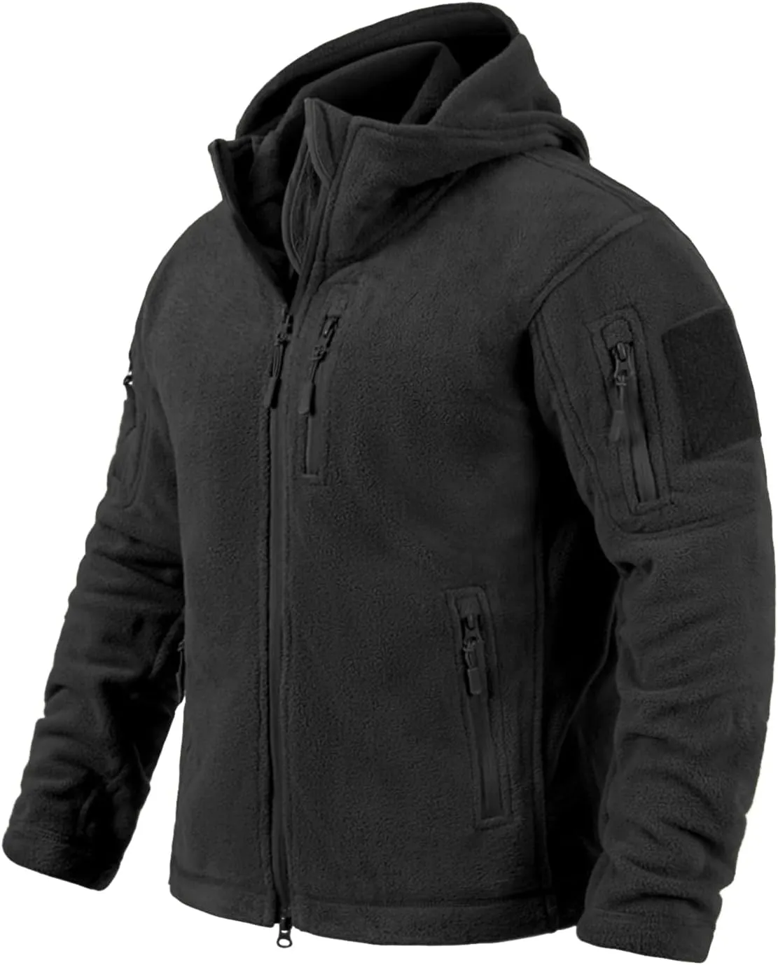 Men's Tactical Fleece Jacket Winter Warm Full Zip Military Hoodies Multi-Pockets