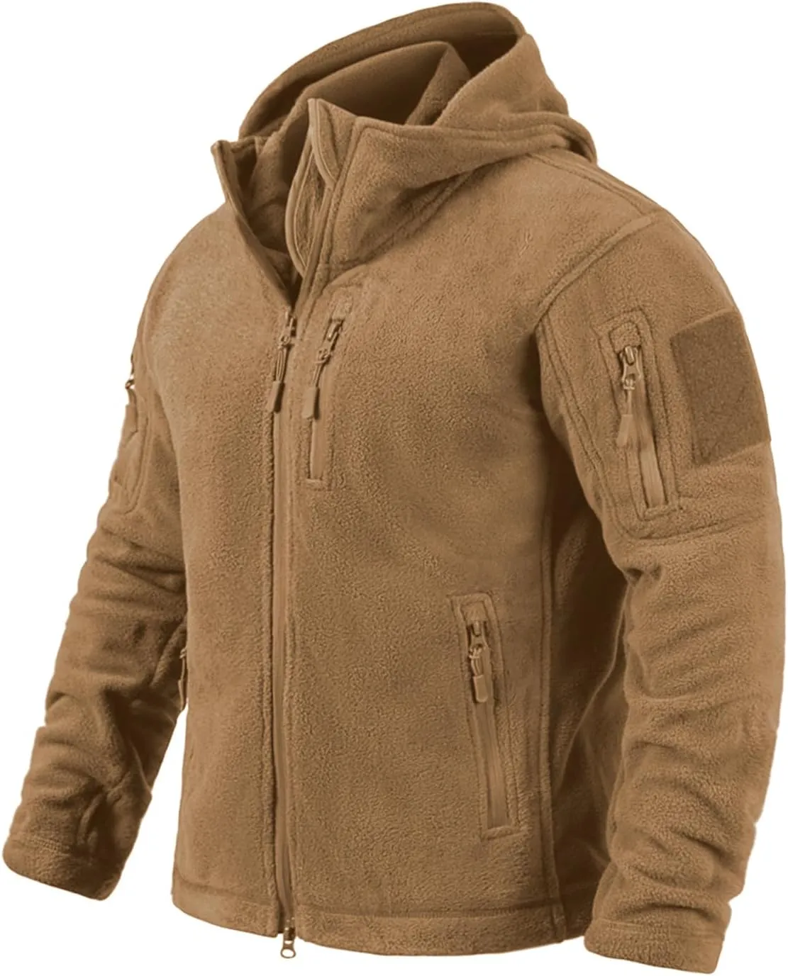 Men's Tactical Fleece Jacket Winter Warm Full Zip Military Hoodies Multi-Pockets