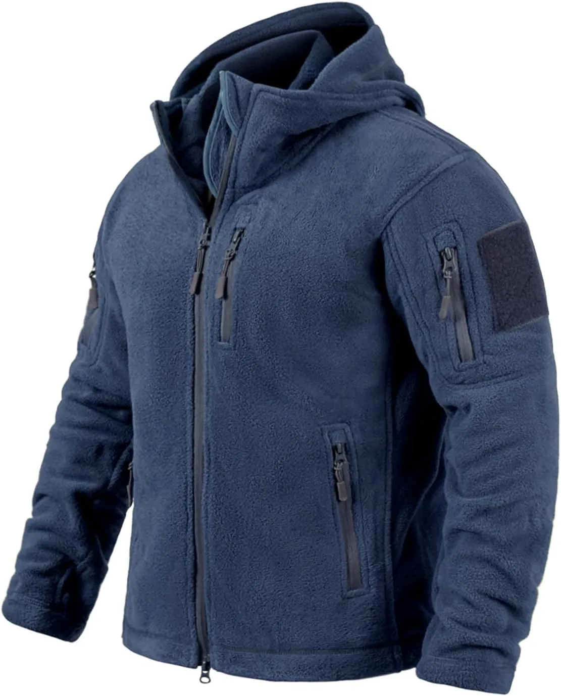 Men's Tactical Fleece Jacket Winter Warm Full Zip Military Hoodies Multi-Pockets