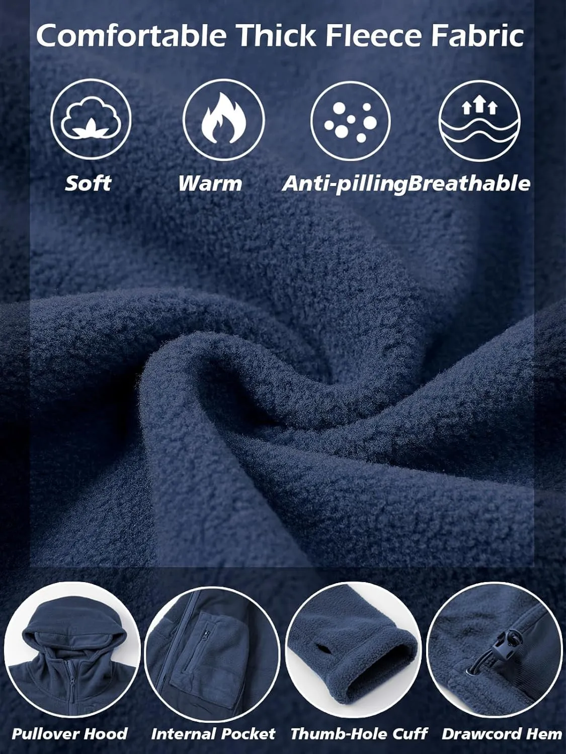 Men's Tactical Fleece Jacket Winter Warm Full Zip Military Hoodies Multi-Pockets