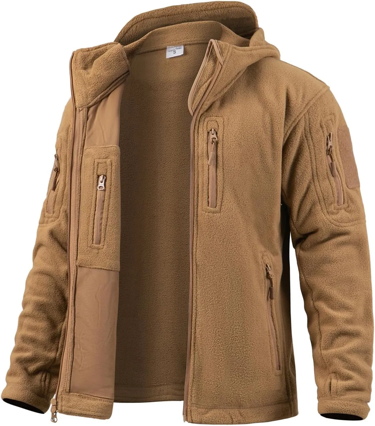 Men's Tactical Fleece Jacket Winter Warm Full Zip Military Hoodies Multi-Pockets