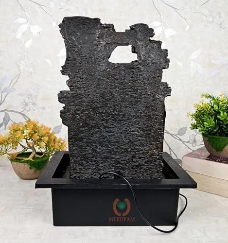 Merupam Buddha Tabletop Waterfall Fountain Meditation Relaxing Indoor Decoration, Zen Fountain for Home, Office, Bedroom Decoration