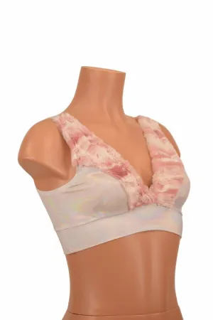 Minky Faux Fur Trimmed Starlette Bralette