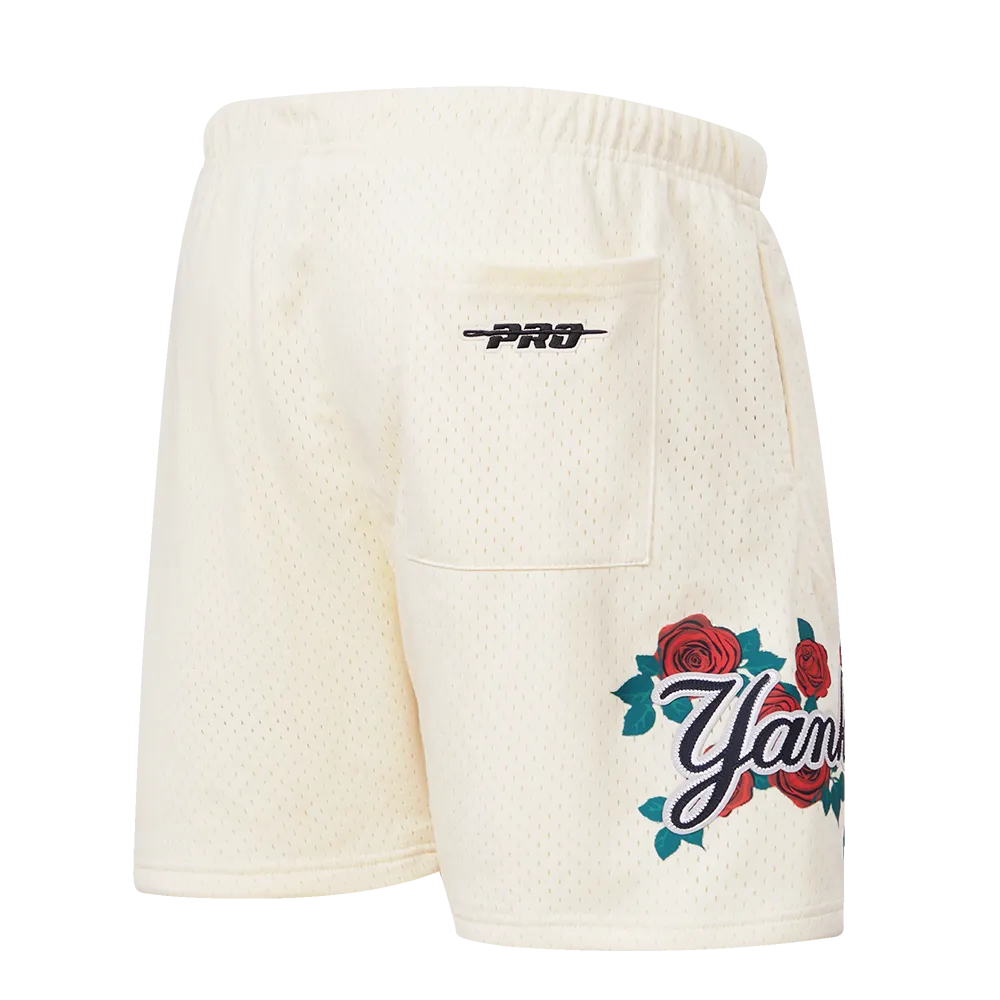 MLB NEW YORK YANKEES ROSES MEN'S MESH SHORT (EGGSHELL)