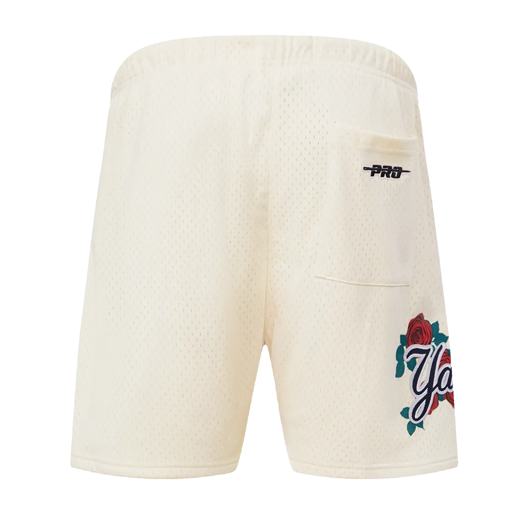 MLB NEW YORK YANKEES ROSES MEN'S MESH SHORT (EGGSHELL)