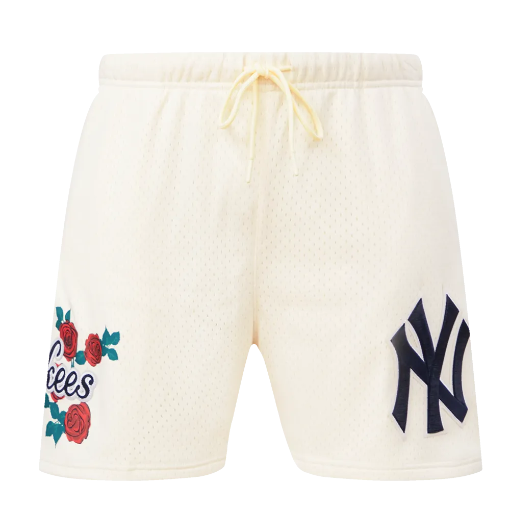 MLB NEW YORK YANKEES ROSES MEN'S MESH SHORT (EGGSHELL)