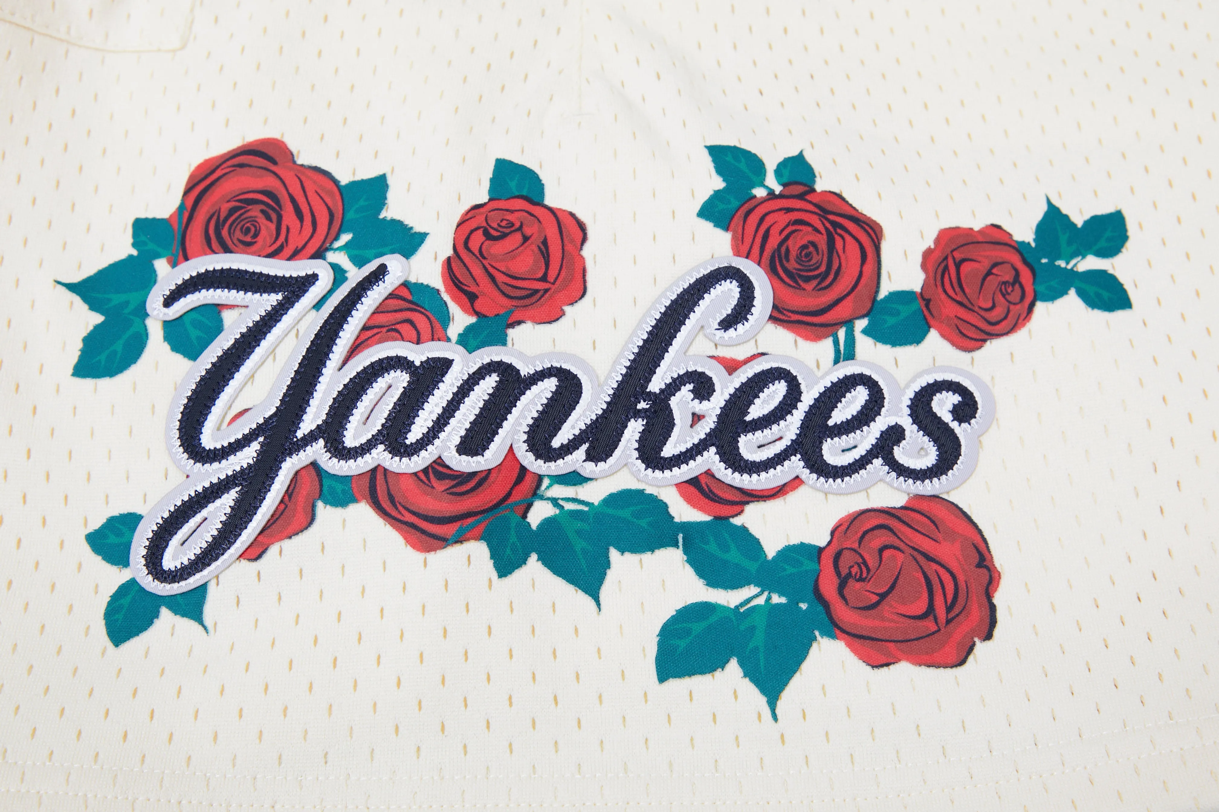 MLB NEW YORK YANKEES ROSES MEN'S MESH SHORT (EGGSHELL)