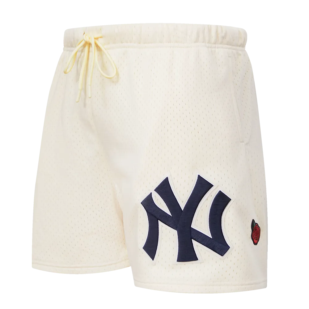 MLB NEW YORK YANKEES ROSES MEN'S MESH SHORT (EGGSHELL)