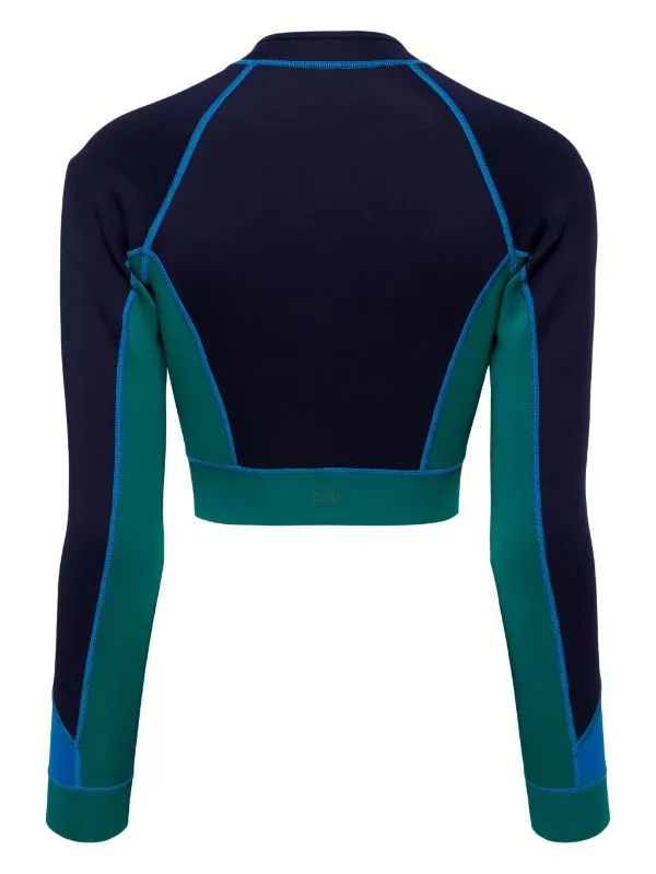 Neoprene Long Sleeve Classic Panel Rash Top | Navy & Green