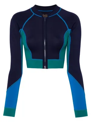 Neoprene Long Sleeve Classic Panel Rash Top | Navy & Green