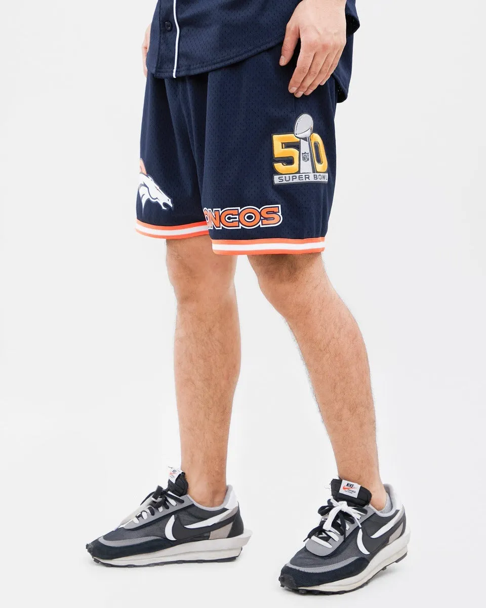 NFL DENVER BRONCOS LOGO MEN'S MESH SHORT (MIDNIGHT NAVY)