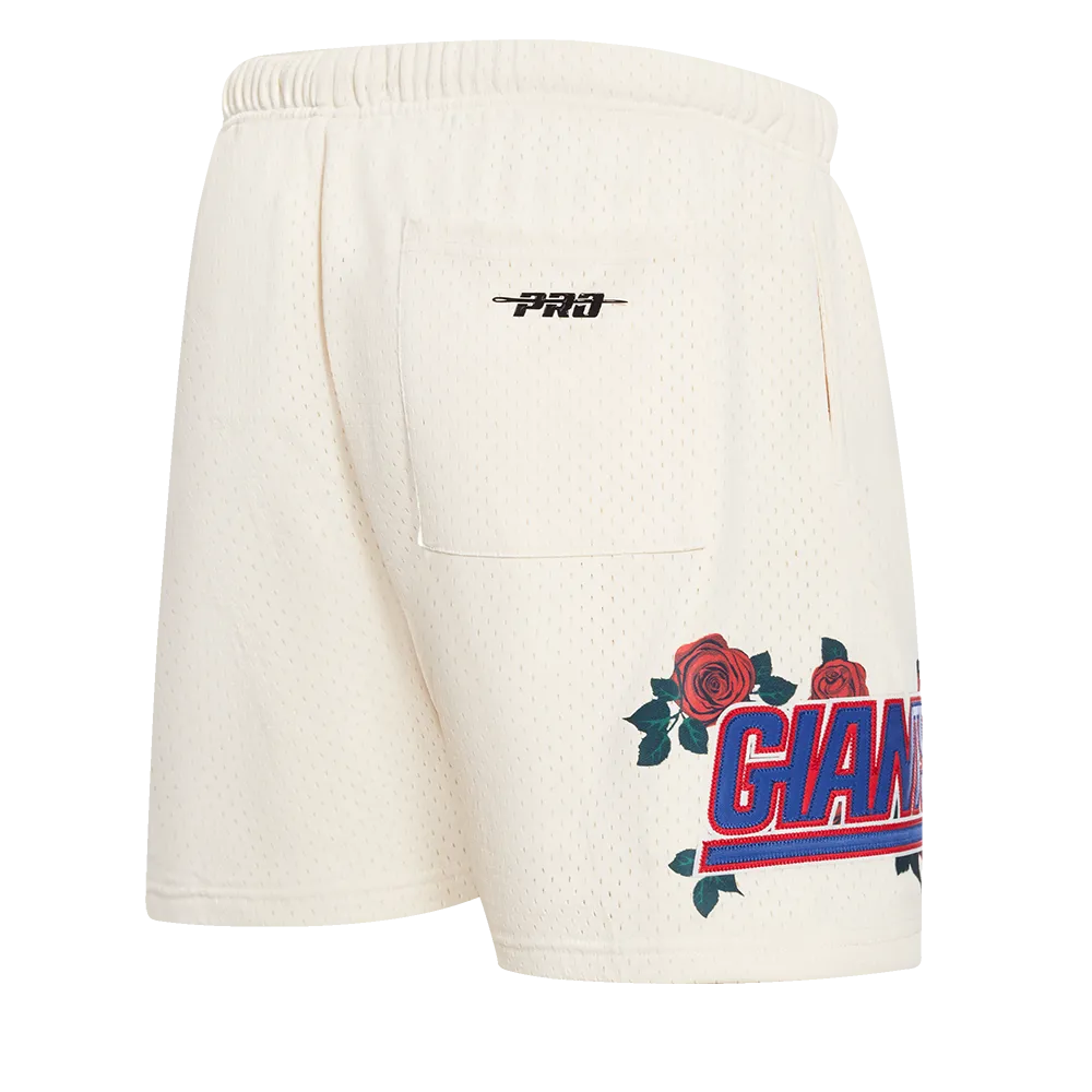 NFL NEW YORK GIANTS ROSES MEN'S MESH SHORT (EGGSHELL)