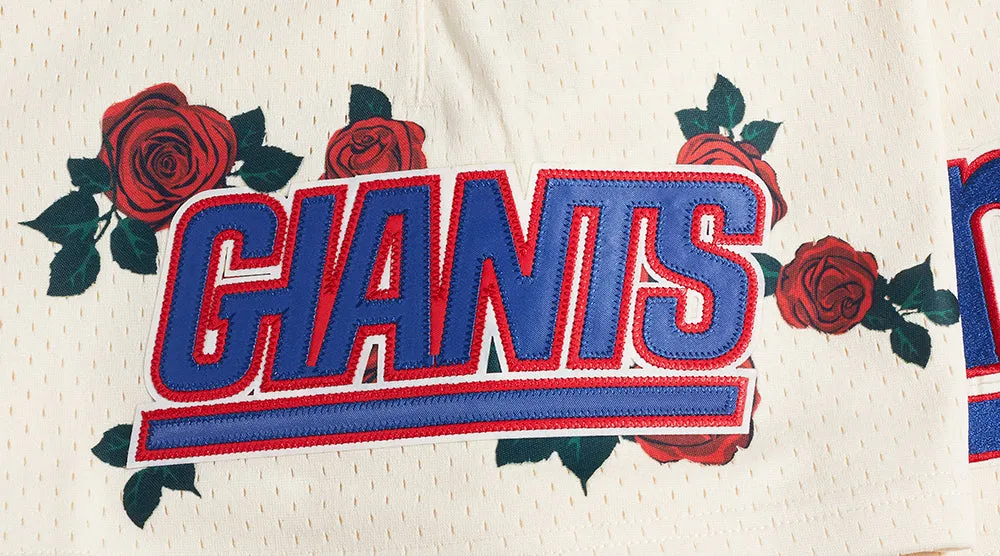 NFL NEW YORK GIANTS ROSES MEN'S MESH SHORT (EGGSHELL)