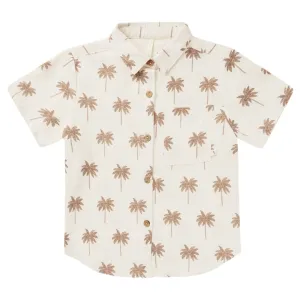 PARADISE PALM TREE BUTTON DOWN TOP