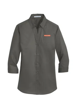 Port Authority Ladies 3/4-Sleeve Twill Shirt, Sterling Grey [Fooda Manager]