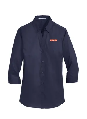 Port Authority Ladies 3/4-Sleeve Twill Shirt, True Navy [Fooda Manager]