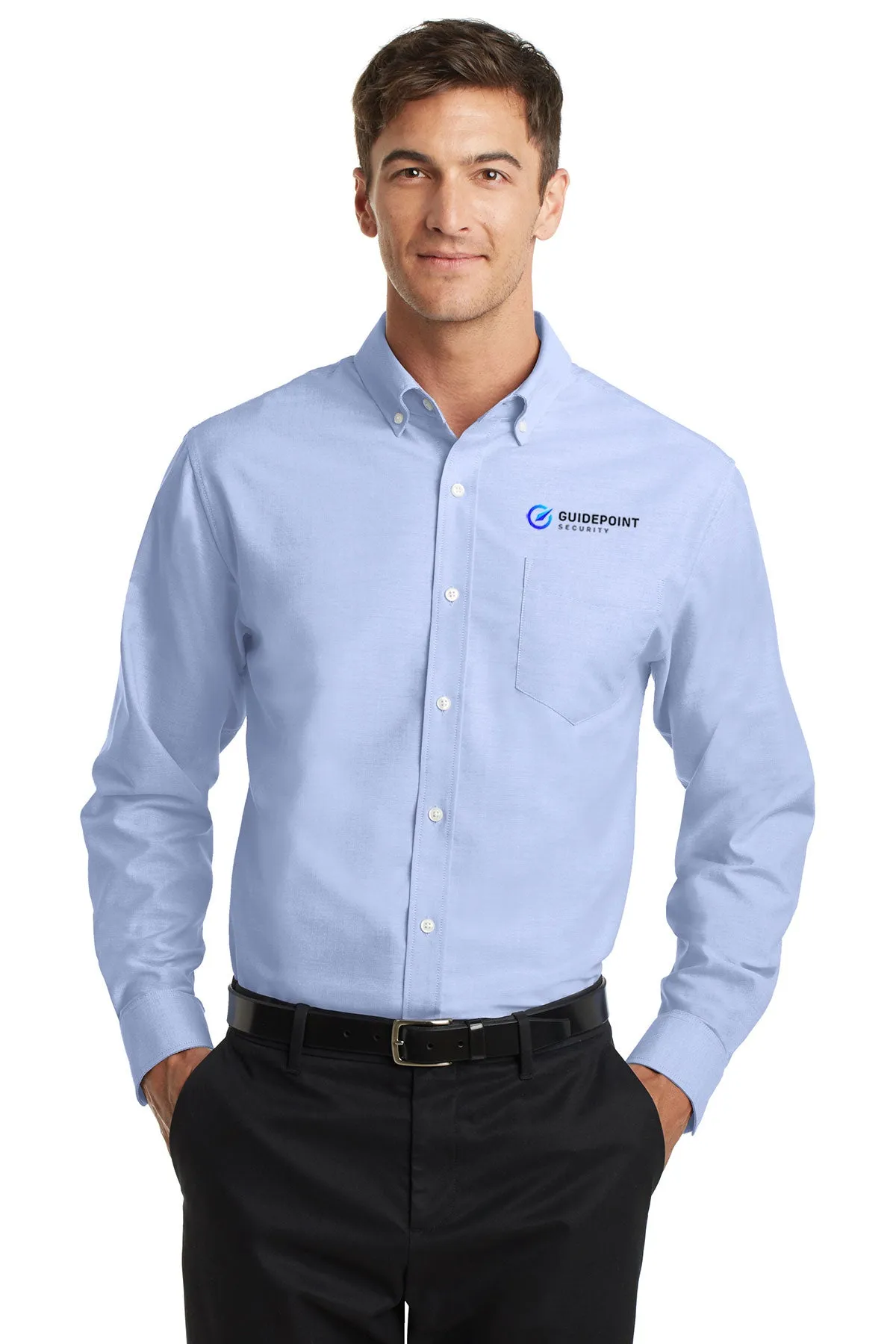 Port Authority Tall SuperPro Oxford Shirt, Oxford Blue [GuidePoint Security]