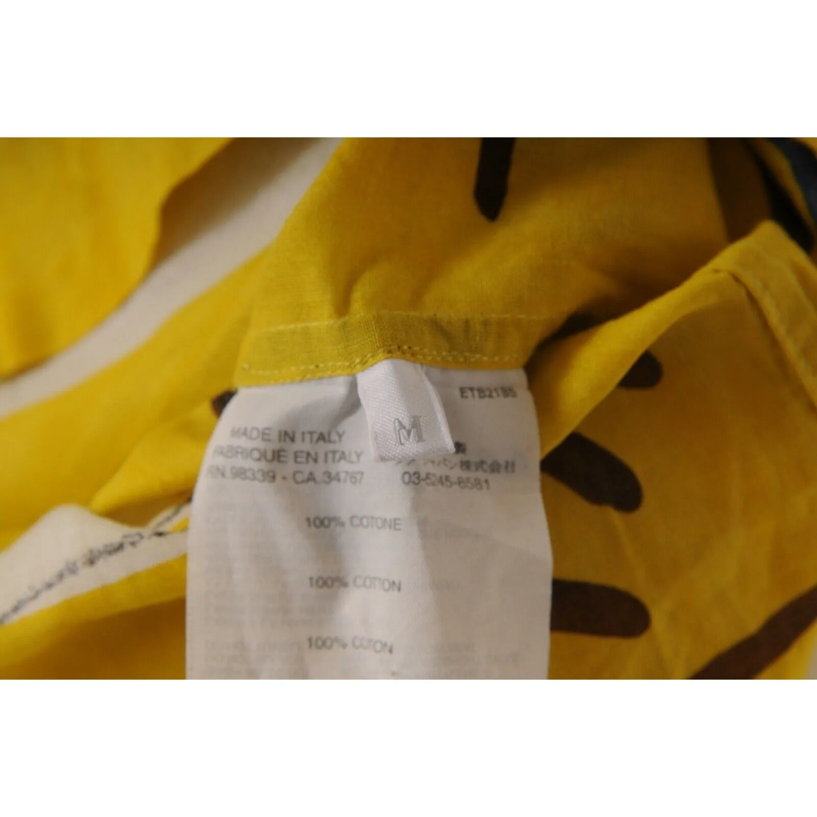 Prada Vintage SS05 Sail Boat Bee Yacht Button Down Medium Yellow White Shirt