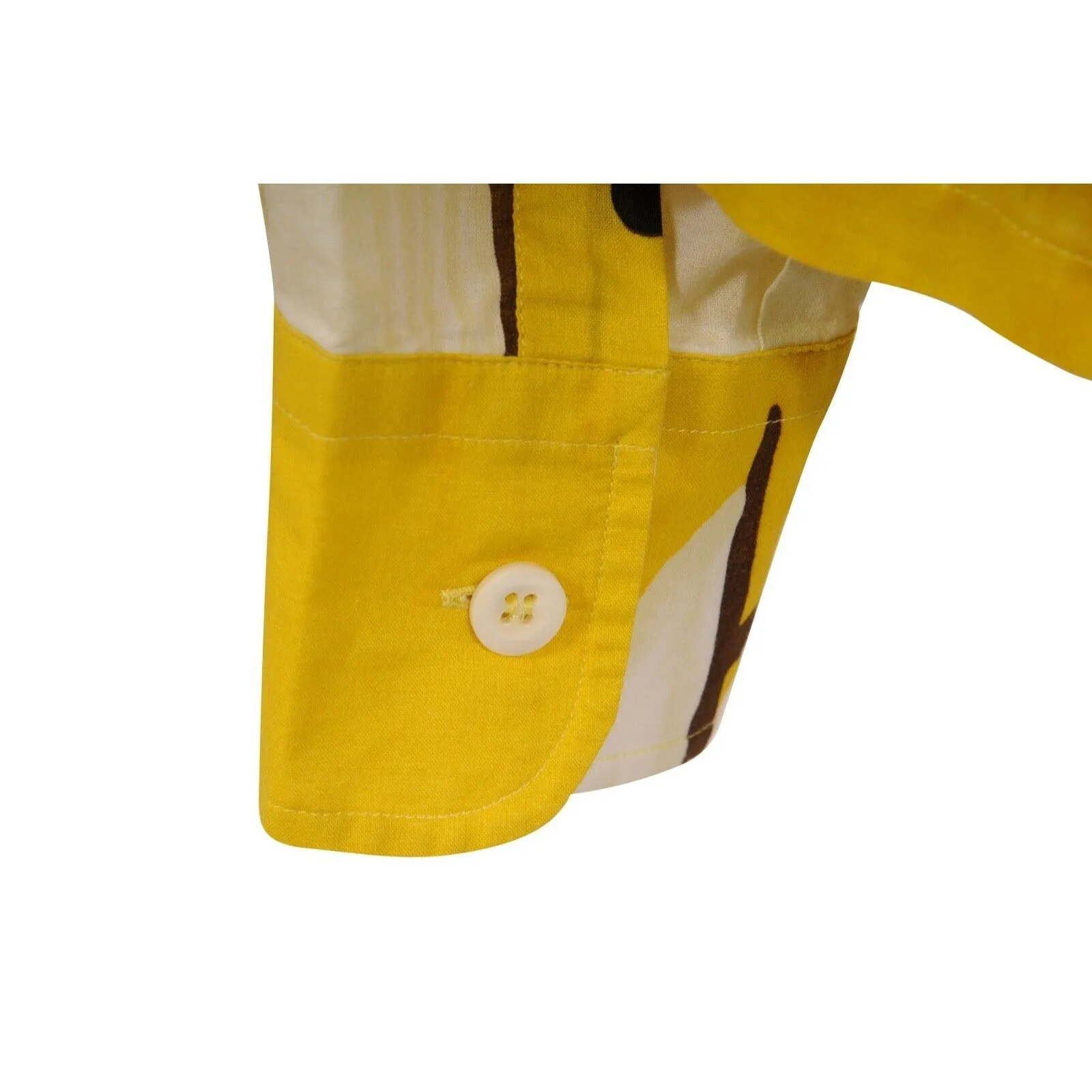 Prada Vintage SS05 Sail Boat Bee Yacht Button Down Medium Yellow White Shirt