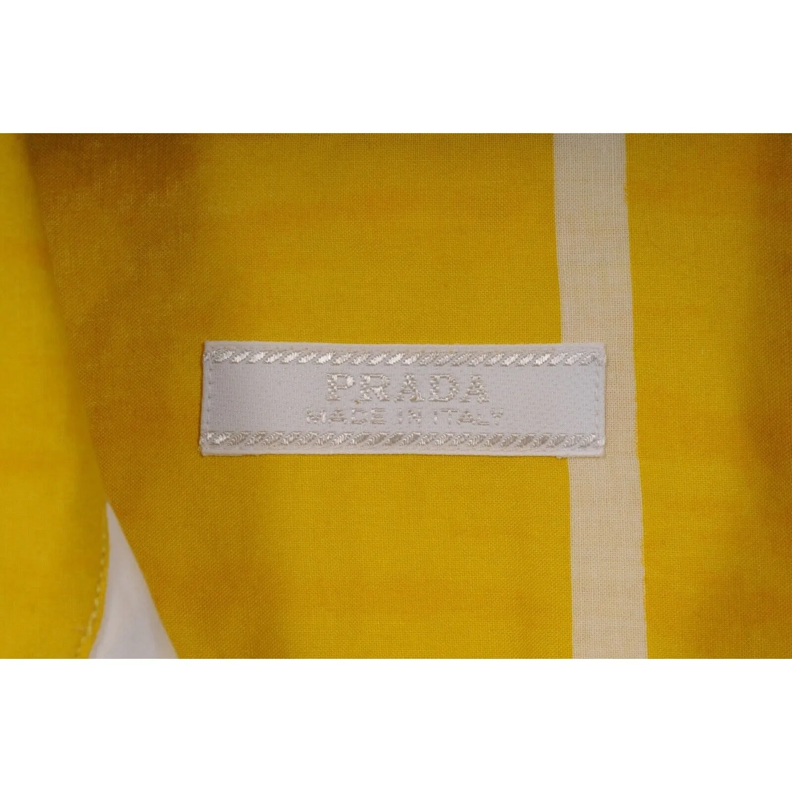 Prada Vintage SS05 Sail Boat Bee Yacht Button Down Medium Yellow White Shirt