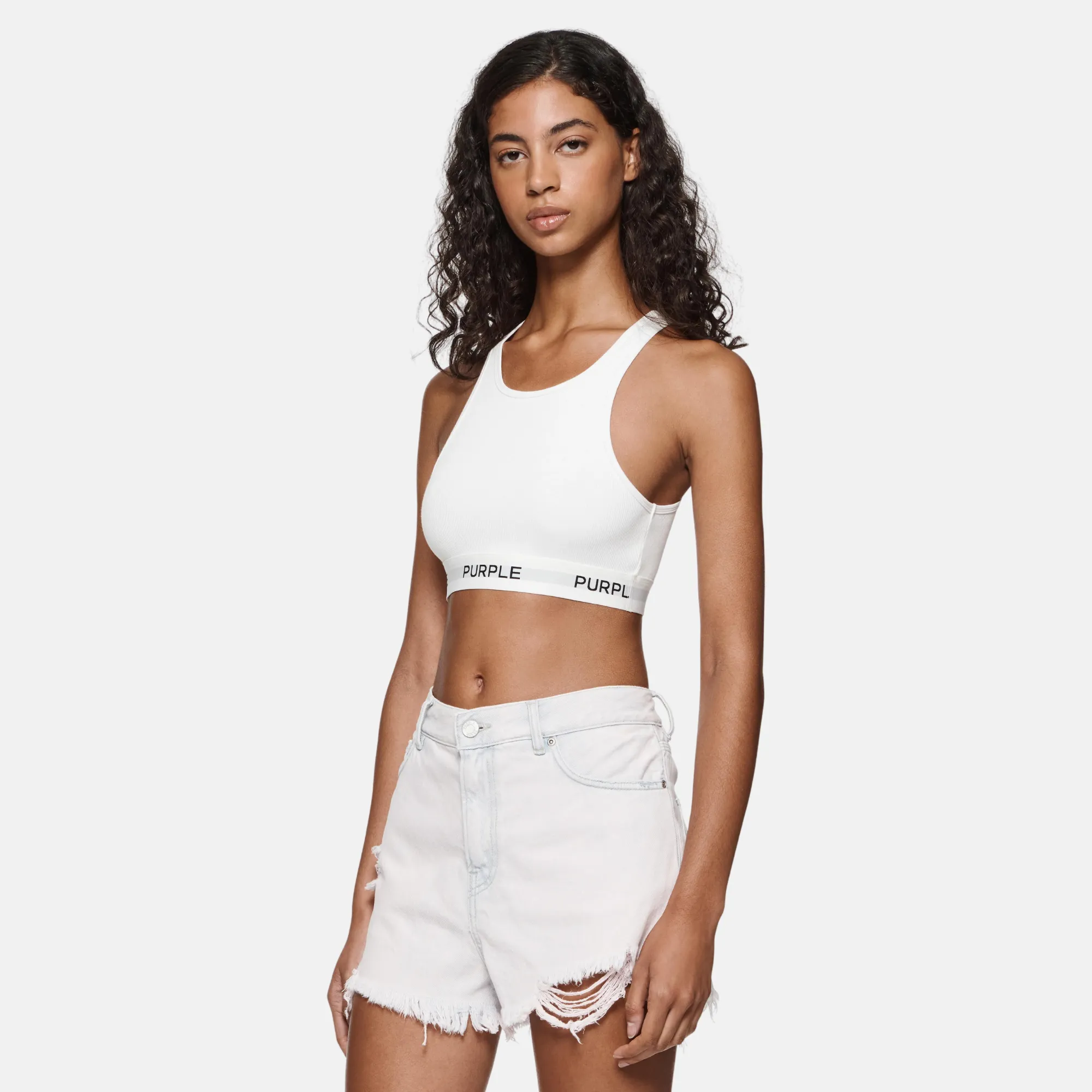 Purple Brand Women's White Rib Bralette