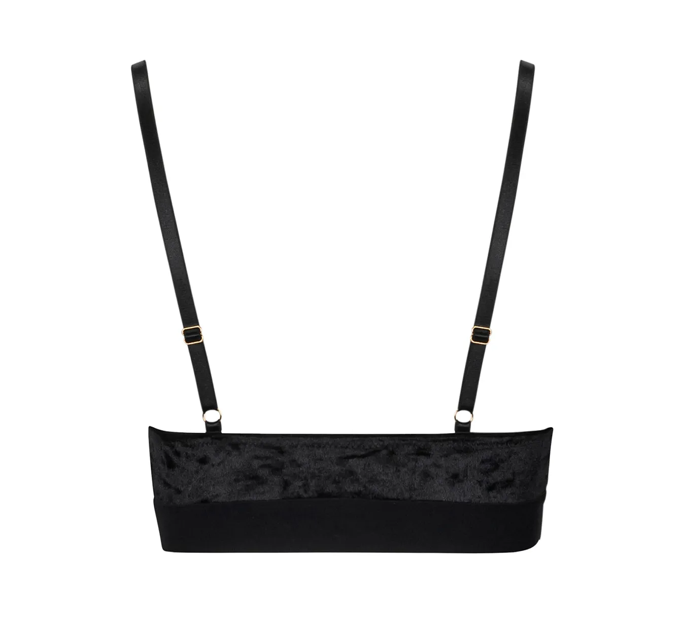 Rose Applique Velvet Triangle Bralette By Kilo Brava - S - XXXL