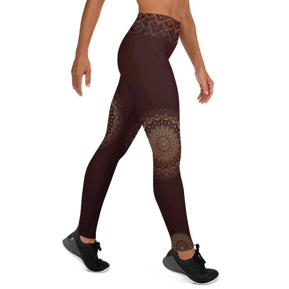 Sandalwood Mandala High Waist Yoga Leggings