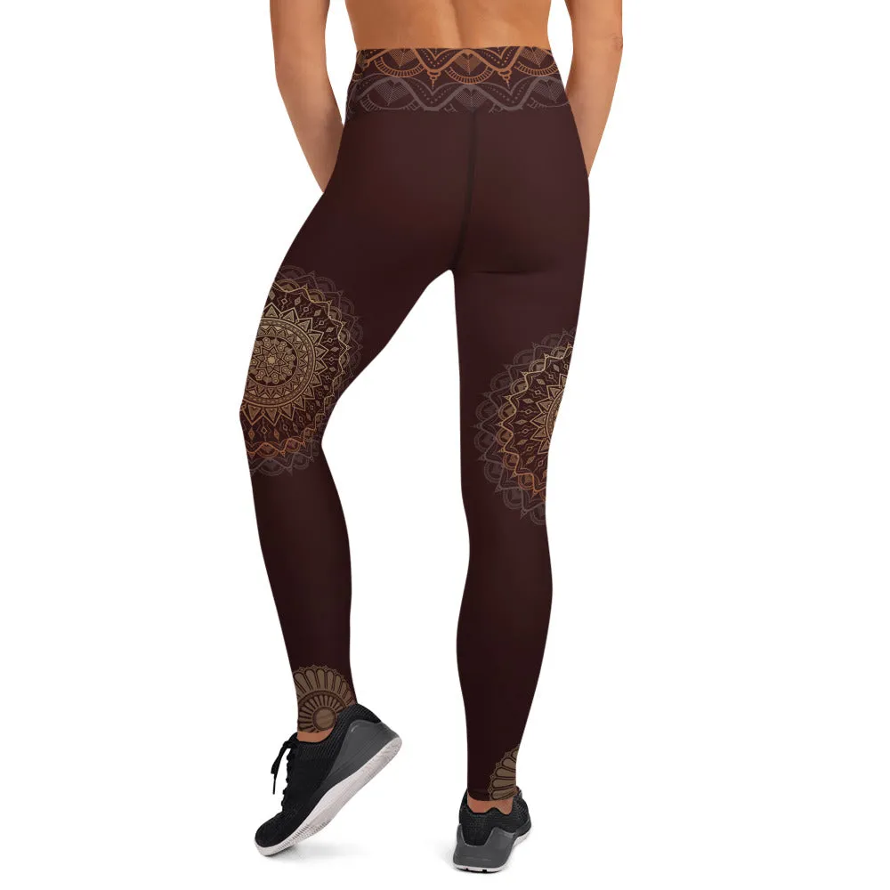 Sandalwood Mandala High Waist Yoga Leggings