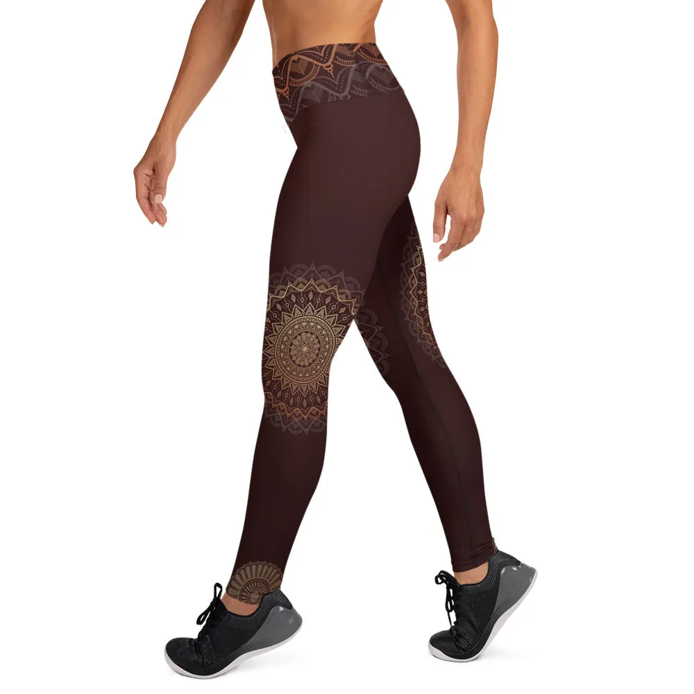 Sandalwood Mandala High Waist Yoga Leggings
