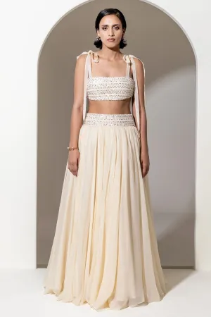 Sequins Ivory Organza Bralette