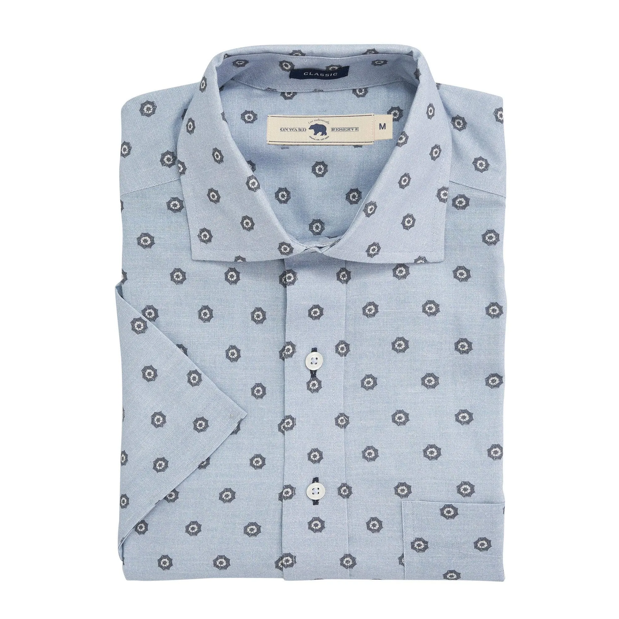 Shade Linen Blend Short Sleeve Button Down
