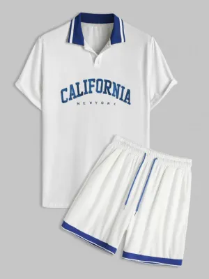 Short Sleeves Polo Collar T Shirt And Shorts
