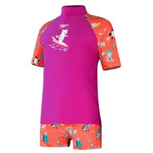 Speedo Girls Infant Short Sleeve Rash Top Set Purple