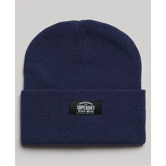 Superdry Womens Classic Knitted Beanie Hat Patriot Blue