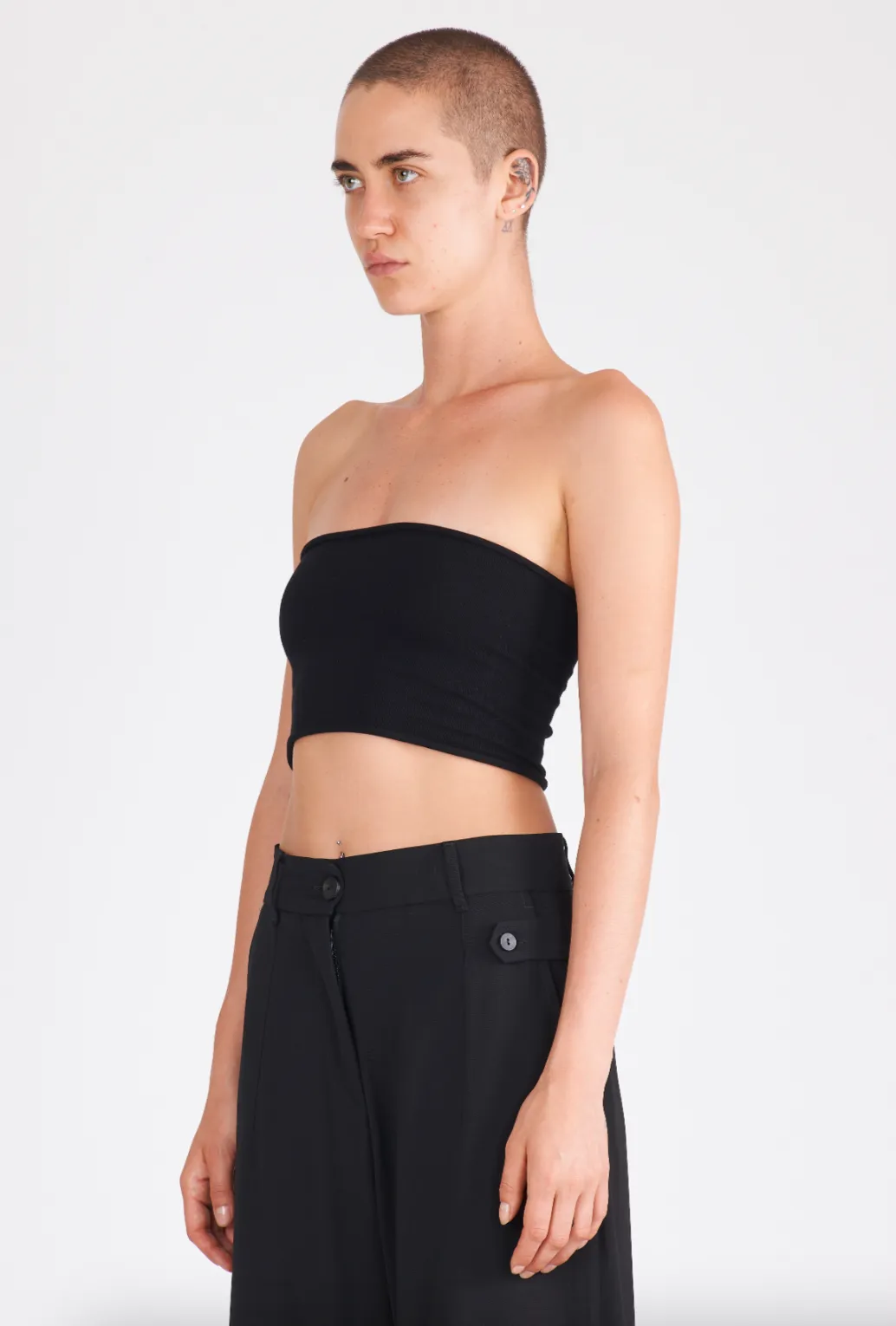 Viscose Bandeau Bra - Black