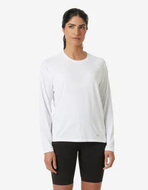 W SHINE SOLEN LS CREW, White
