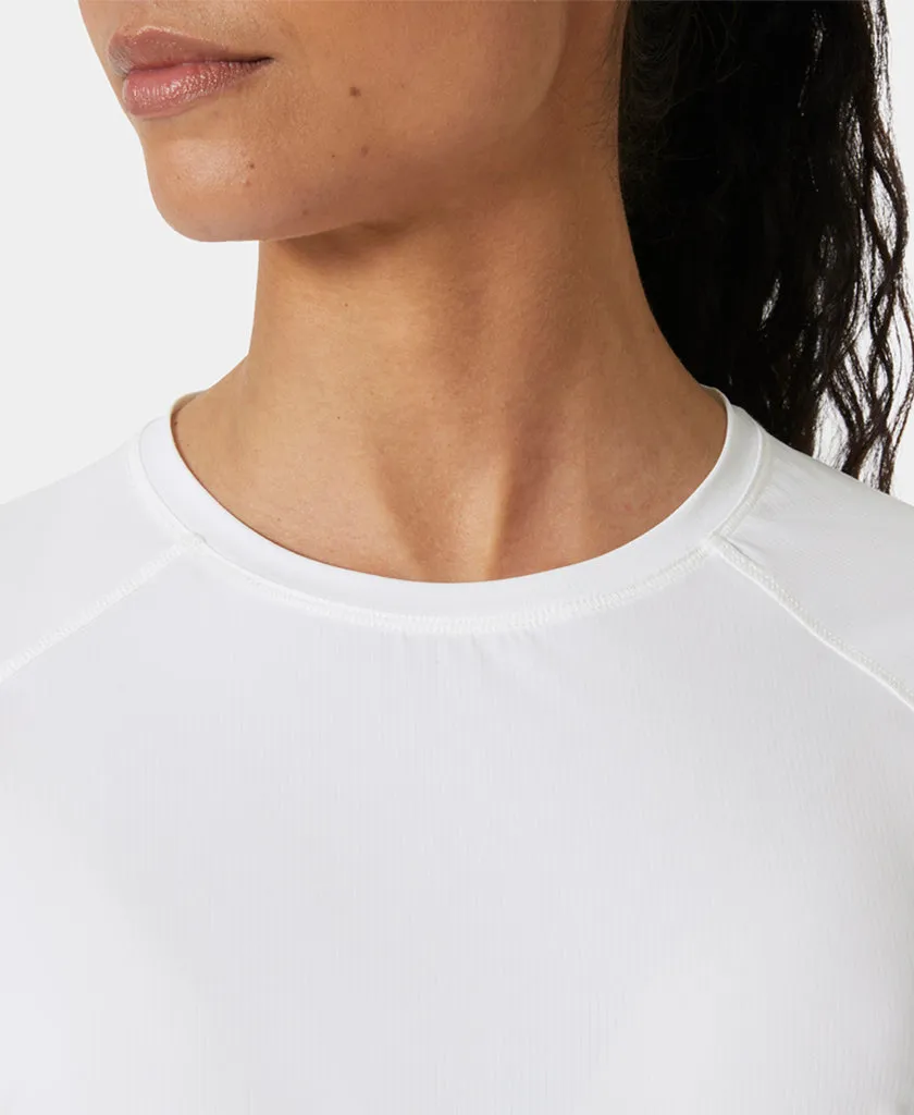 W SHINE SOLEN LS CREW, White