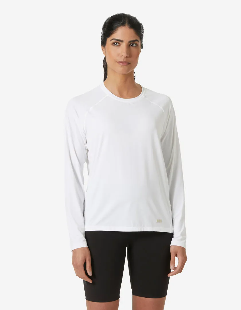 W SHINE SOLEN LS CREW, White