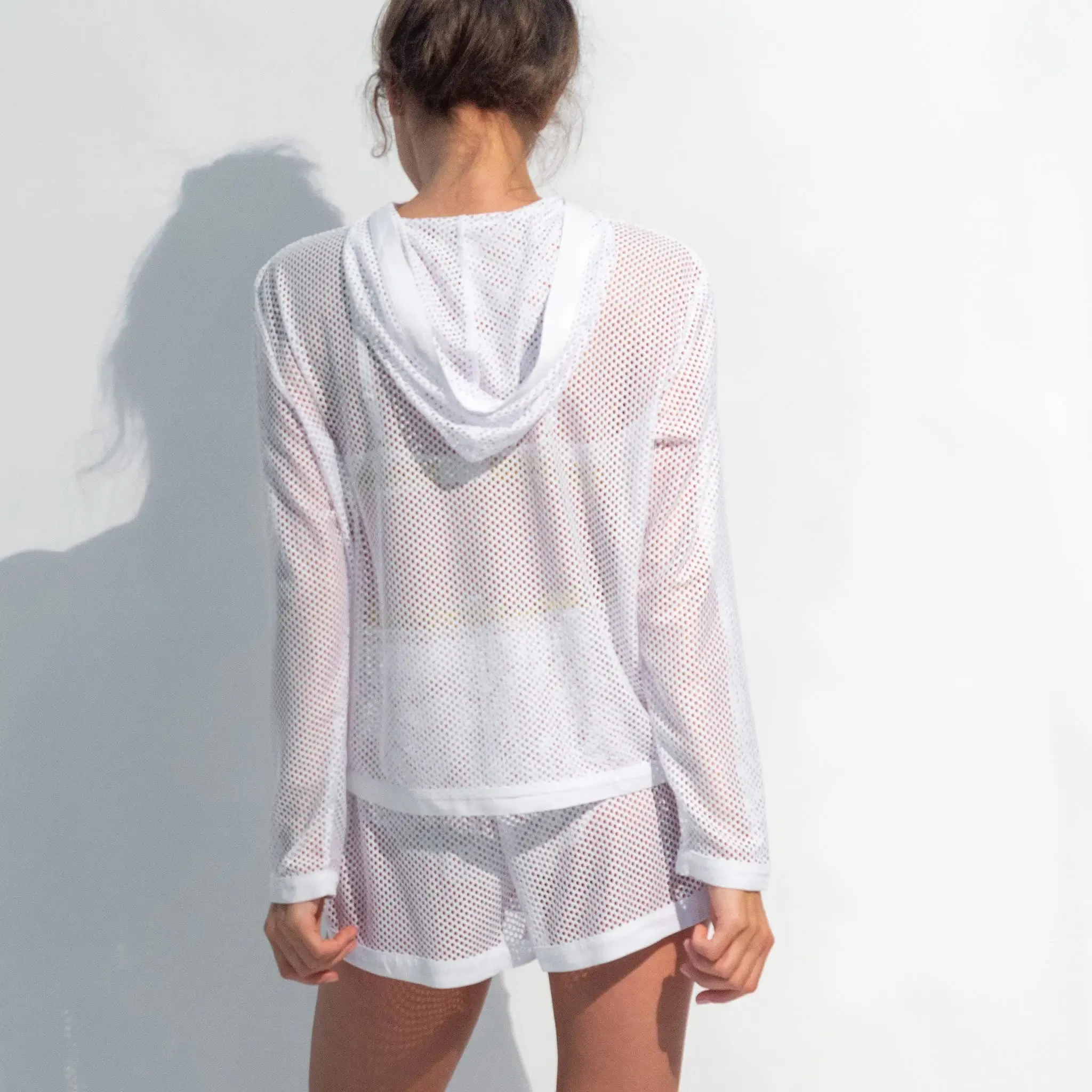 White Daring Net Shorts