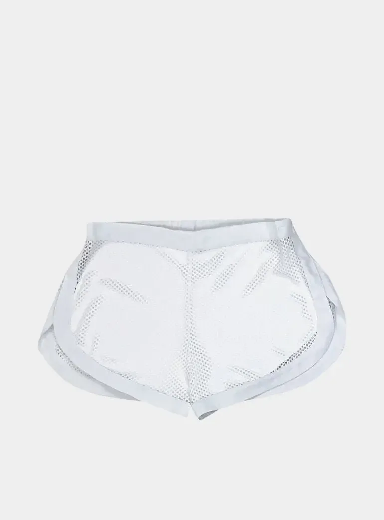 White Daring Net Shorts