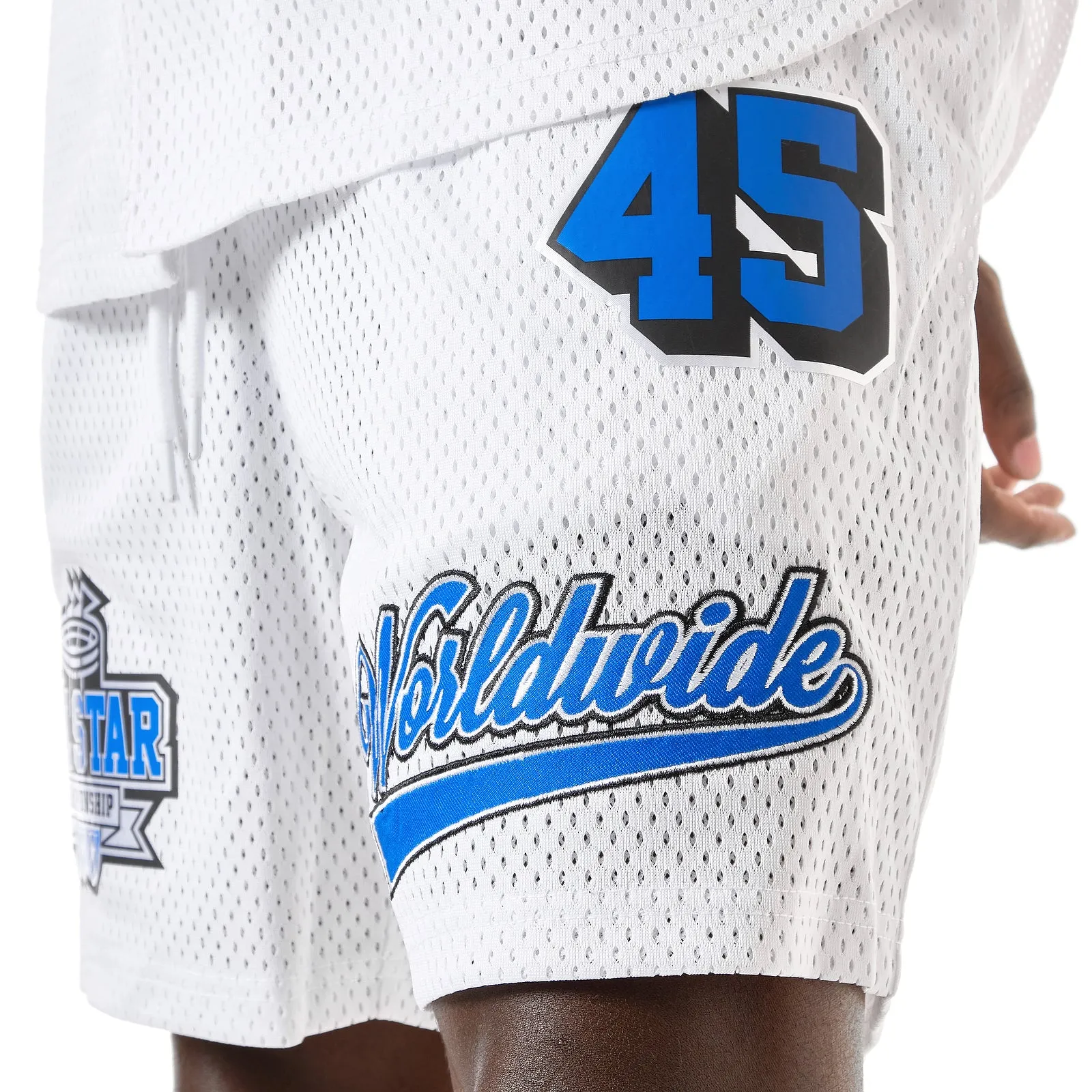 WHITE MESH SHORTS