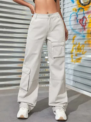 Wide Length Cargo Jeans